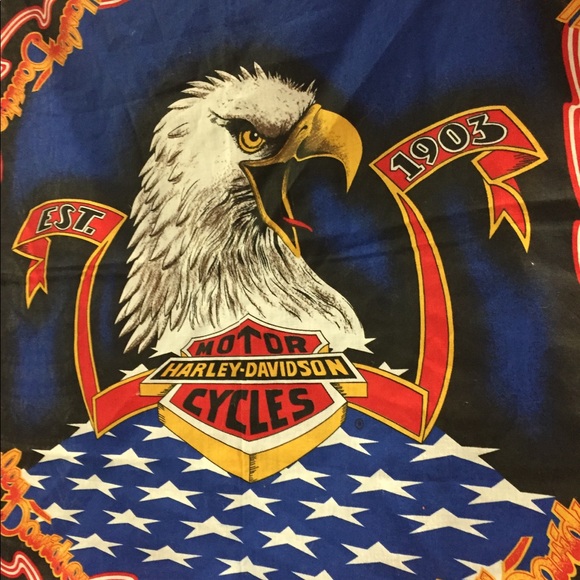 Vintage Harley Davidson square scarf hanky ✌⚡️ - Picture 7 of 8
